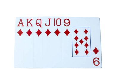 Beyaz bir arka plan üzerinde oyun kartları