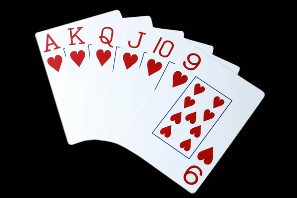 Playing cards on a black background — Stock Photo, Image