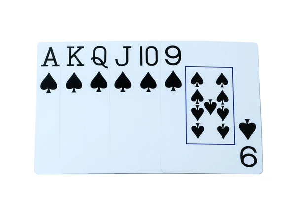 Spielkarten auf weißem Hintergrund — Stockfoto
