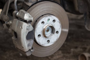 Fren disk ve bir tekerlek hub detay