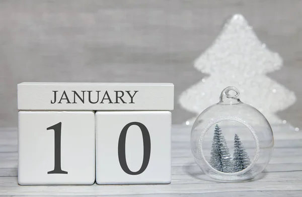 First month of the year, a calendar with numbers and a month, January 10. New Year\'s fairy tale as a keepsake.