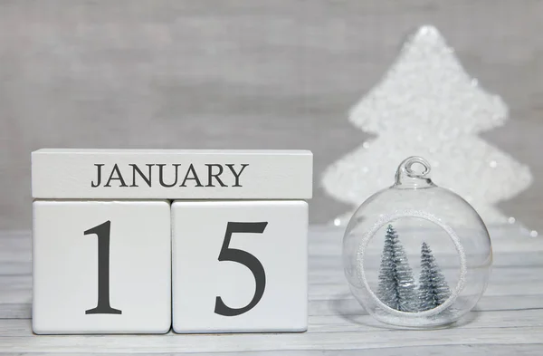 Yılın ilk ayı, rakamlarla dolu bir takvim ve bir ay, 15 Ocak. Hatıra olarak Yeni Yıl Masalı. — Stok fotoğraf