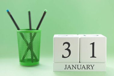31 Ocak için iki küplük masa takvimi
