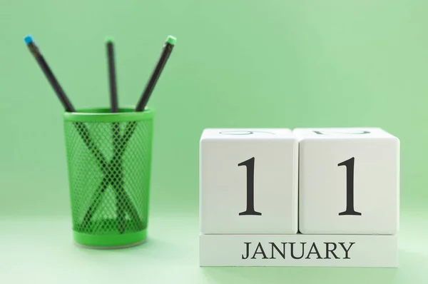 Calendario de escritorio de dos cubos para el 11 de enero —  Fotos de Stock