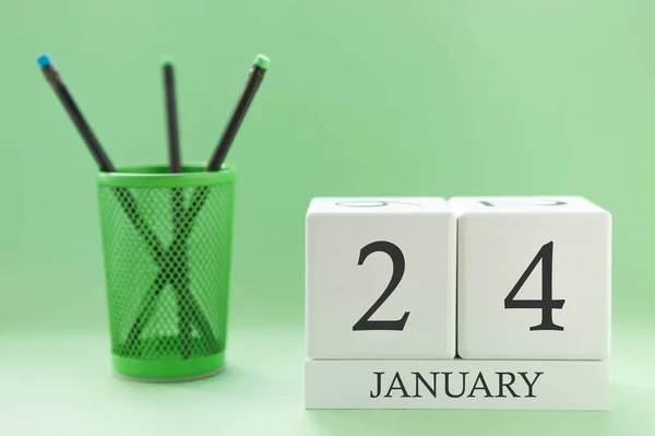 Calendario de escritorio de dos cubos para el 24 de enero — Foto de Stock
