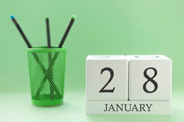 Calendario de escritorio de dos cubos para el 28 de enero —  Fotos de Stock