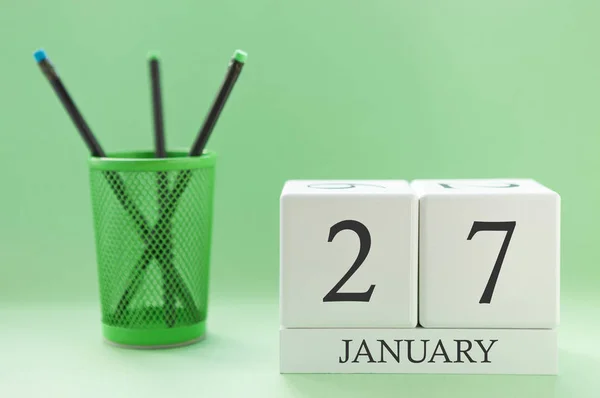 Calendario de escritorio de dos cubos para el 27 de enero — Foto de Stock