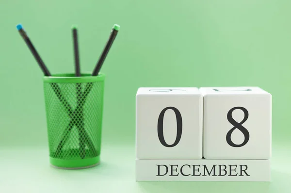 Calendario de escritorio de dos cubos para el 8 de diciembre — Foto de Stock