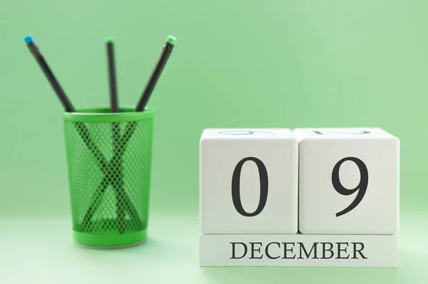 Calendario de escritorio de dos cubos para el 9 de diciembre — Foto de Stock