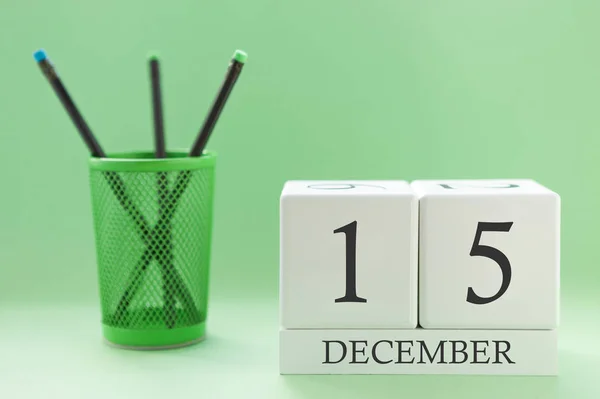 Calendario de escritorio de dos cubos para el 15 de diciembre — Foto de Stock