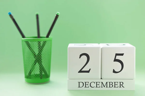 Calendario de escritorio de dos cubos para el 25 de diciembre — Foto de Stock