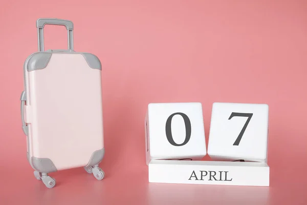 April Time Spring Holiday Travel Vacation Calendar — Stock Photo, Image