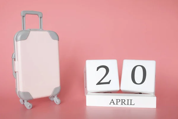 April Time Spring Holiday Travel Vacation Calendar — Stock Photo, Image