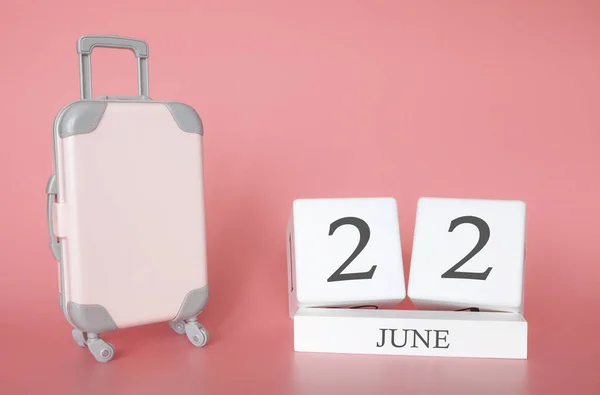 June Time Summer Holiday Travel Vacation Calendar — Stock Photo, Image