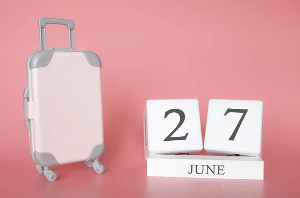 June Time Summer Holiday Travel Vacation Calendar — Stock Photo, Image