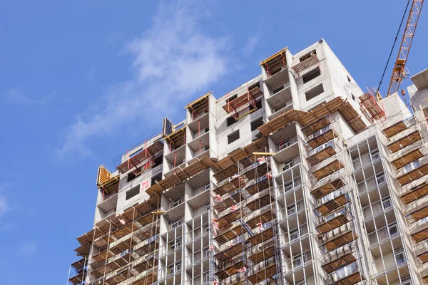 Construction Site Skyscraper Background Blue Sky — Stock Photo, Image