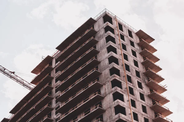 Foto Arte Canteiro Obras Guindaste Construindo Arranha Céu — Fotografia de Stock