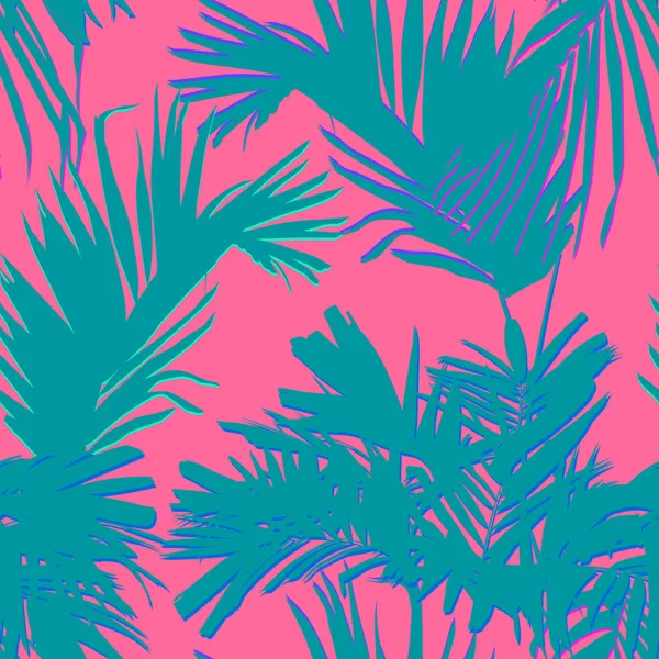 Tropical Palm Coconut Leaves Minimal Flat Style Vector Sweet Pastel — Stock Vector