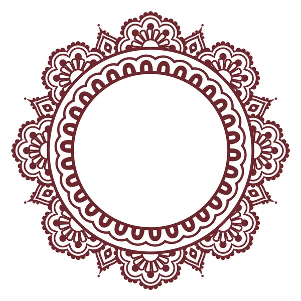 Индийская хна цветочная татуировка круглого узора - Mehndi — стоковый вектор