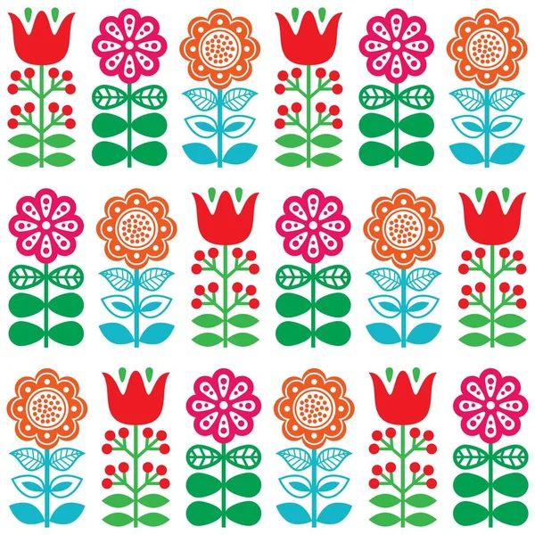 Finnish inspired seamless folk art pattern - Scandinavian, Nordic style — Stock Vector