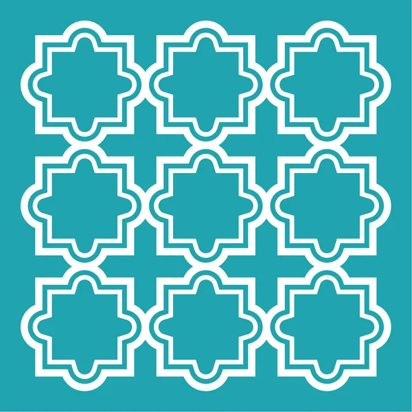 Арабська безшовні візерунок set - ісламський дизайн, бірюза та білий — стоковий вектор