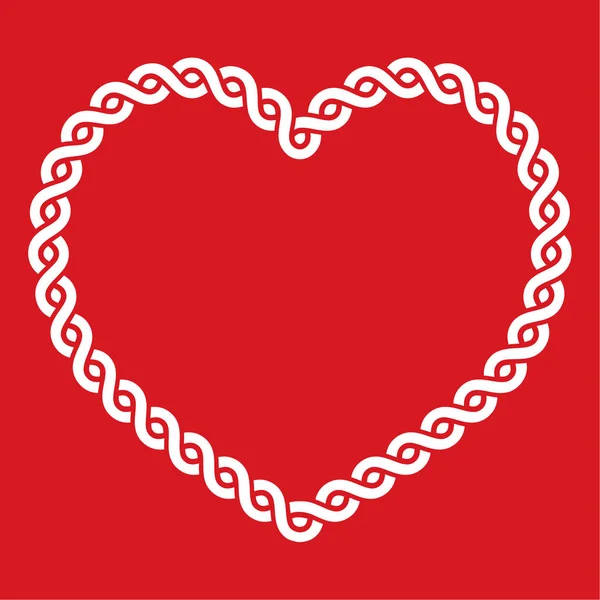Padrão de nó celta forma de coração vermelho - conceito de amor para o Dia de São Patrício, Valentine — Vetor de Stock