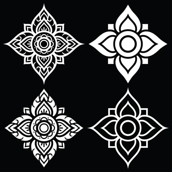 Tay halk desen - çiçek şekli beyaz  