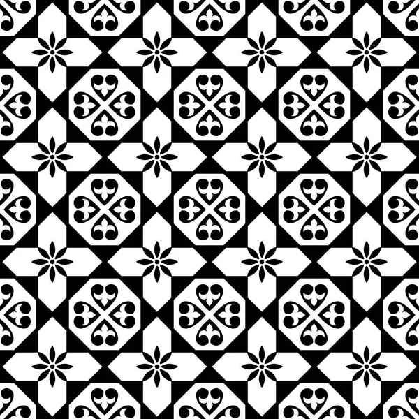 Padrão geométrico sem costura em cores pastel - inspirado no design de azulejos espanhóis e portugueses — Vetor de Stock