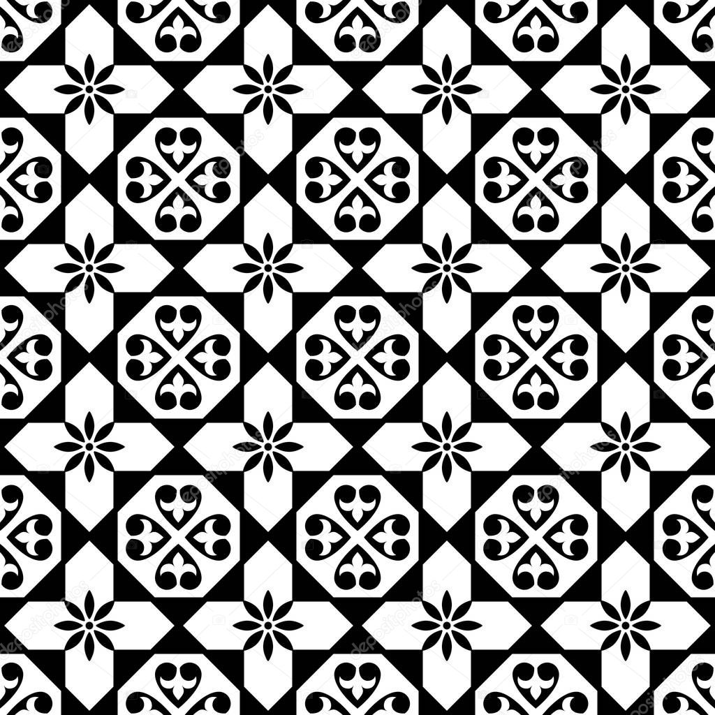 Geometric seamless pattern in pastel colours - inspired by Spanish and Portuguese tiles design