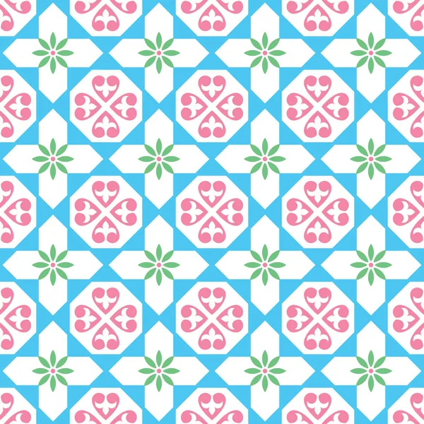 Modèle de carreaux espagnols, carreaux marocains et portugais design sans couture Azulejo — Image vectorielle