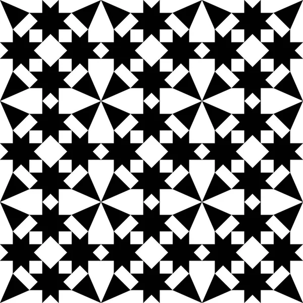 Marokkaanse tegels ontwerp, geometrische naadloze zwarte tegel patroon — Stockvector