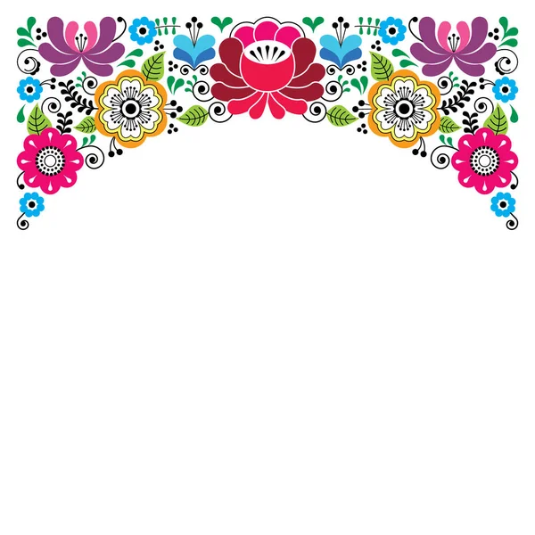 Patrón floral ruso, composición colorida - invitación a la boda, tarjeta de felicitaciones — Vector de stock
