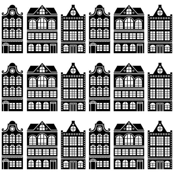 Sorunsuz ev desen - Hollanda, Amsterdam evler, retro tarzı  