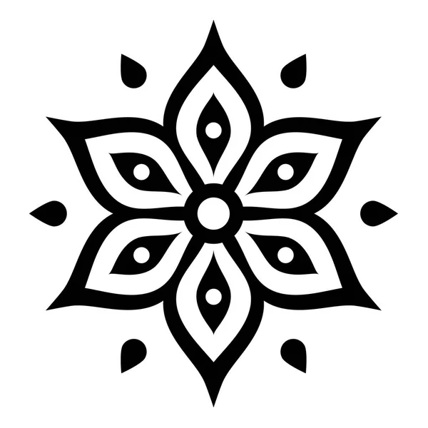 Boho flower design inspirowany Mehndi - tatuaż Henna indyjska — Wektor stockowy