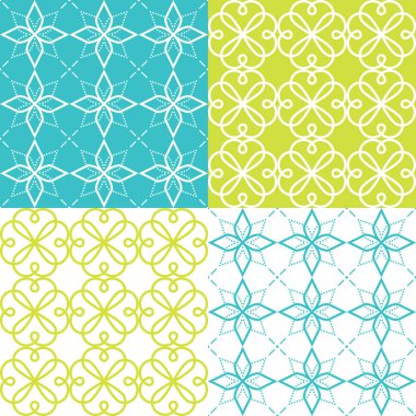  Geometrik seamless modeli, Arapça süsleme tarzı, turkuaz ve yeşil renkli tasarım döşenir