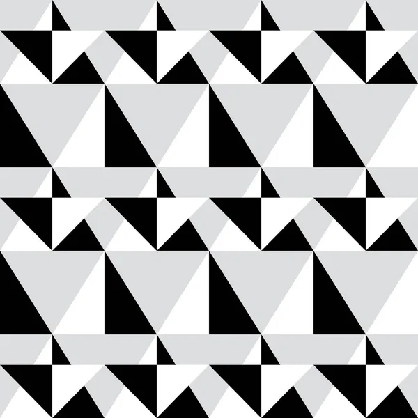 Geometrische naadloze patroon - abstracte zwarte en witte vormen, afbeelding achtergrond — Stockvector