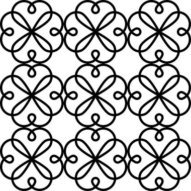 Geometrik vektör seamless modeli, soyut süsleme tarzı, siyah ve beyaz tasarım döşenir