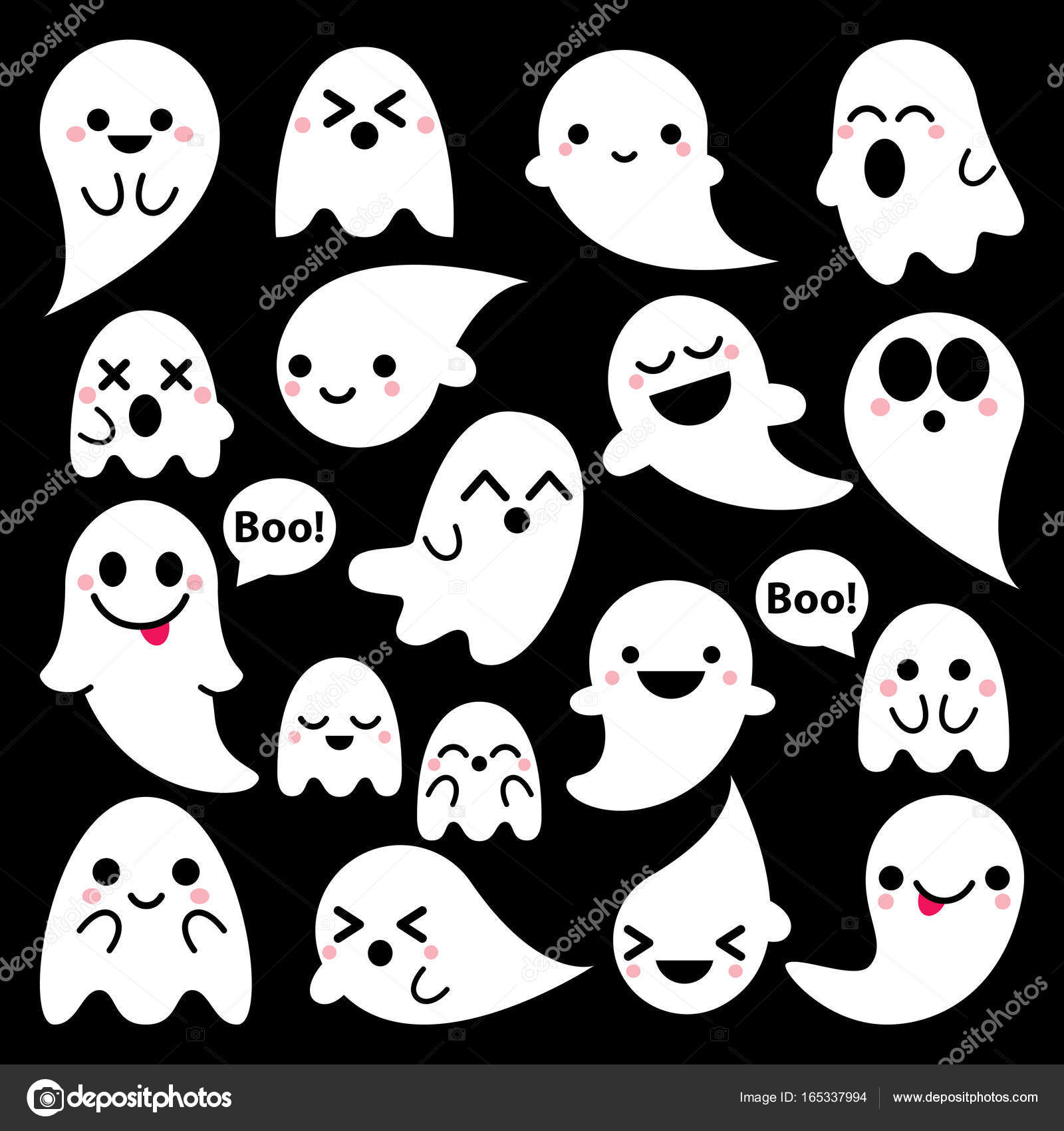 Cute ghost isolated halloween concept Royalty Free Vector