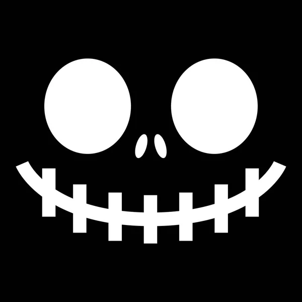 Fantasma de Halloween miedo o diseño de vectores de cara de calabaza, monstruo icono de la boca con ojos espeluznantes, nariz y dientes grandes — Archivo Imágenes Vectoriales