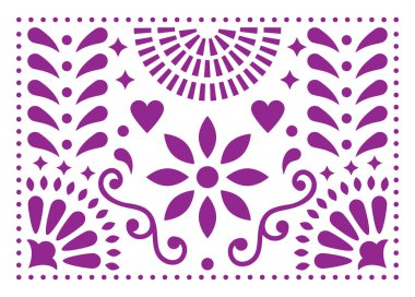 Meksika Halk sanat vektör desen, mor tasarım çiçek geleneksel sanat formu Meksika tarafından ilham ile 