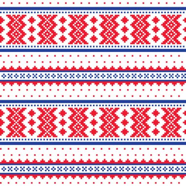 Kış Kanaviçe işi vektör desen Sami Lapland - İskandinav, Nordic folk sanatta esinlenerek tarzı