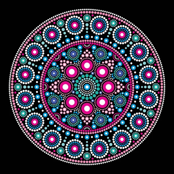 Mandala Vector Dot Schilderij Stijl Aboriginal Volkskunst Australische Traditionele Etnische — Stockvector