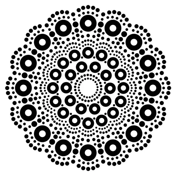 Mandala Bohemio Vector Punto Cuadro Arte Aborigen Dot Diseño Folk — Archivo Imágenes Vectoriales