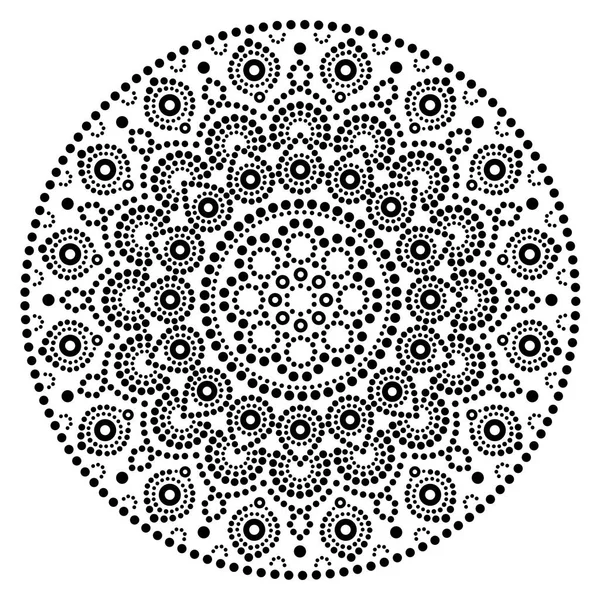 Мандала Векторну Ілюстрацію Австралійський Dot Чорно Білий Дизайн Чеський Стиль — стоковий вектор