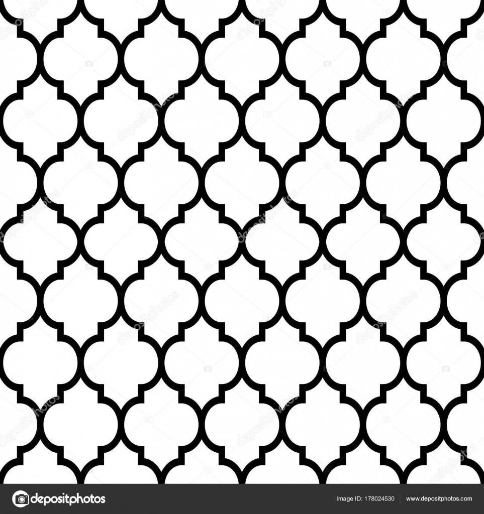 Moroccan Tiles Design Seamless Black Pattern Geometric Background Moroccan Tiles Design Seamless Black Pattern Geometric Background Stock Vector