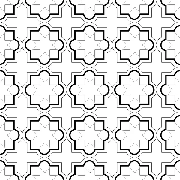 Μαροκινά Κεραμίδια Γεωμετρικό Μοτίβο Άνευ Ραφής Διάνυσμα Πλακάκια Σχεδιασμό Μαύρο — Διανυσματικό Αρχείο