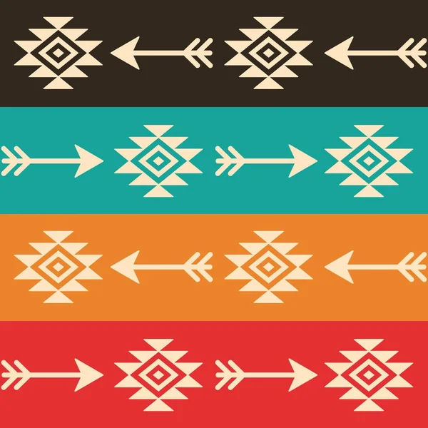 Aztec Wektor Wzór Strzałki Projekt Retro Indian Navajo Tkaniny Sztuki — Wektor stockowy