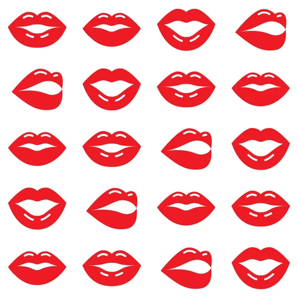 Día San Valentín Patrón Vectorial Labios Rojos Fondo Sin Costuras — Vector de stock