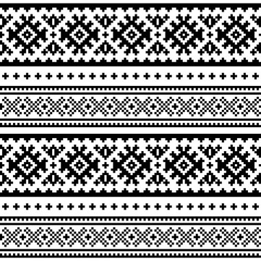 Sorunsuz Halk sanat desen, Lapland geleneksel tasarım, sorunsuz Sami vektör arka plan İskandinav, Nordic duvar kağıdı