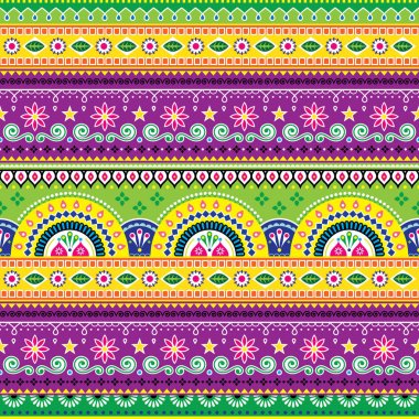 Jingle kamyon model, Pakistanlı kamyon sanat sorunsuz vektör tasarımı, Hint canlı kamyon çiçek süsleme çiçekleri soyut şekilleri ile  